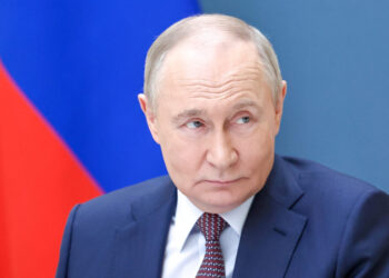 Russian President Vladimir Putin meets with members of the Delovaya Rossiya (Business Russia) National Public Organisation and participants of the organisation's 20th Congress and Forum via video link at the Kremlin in Moscow, Russia May 13, 2025. Sputnik/Alexander Kazakov/Pool via REUTERS ATTENTION EDITORS - THIS IMAGE WAS PROVIDED BY A THIRD PARTY.