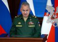 FILE PHOTO: Russian Defence Minister Sergei Shoigu delivers a speech during an annual meeting of the Defence Ministry Board in Moscow, Russia, December 21, 2022. Sputnik/Sergei Fadeichev/Pool via REUTERS