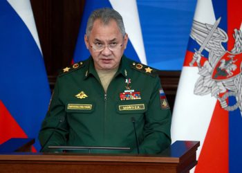 FILE PHOTO: Russian Defence Minister Sergei Shoigu delivers a speech during an annual meeting of the Defence Ministry Board in Moscow, Russia, December 21, 2022. Sputnik/Sergei Fadeichev/Pool via REUTERS